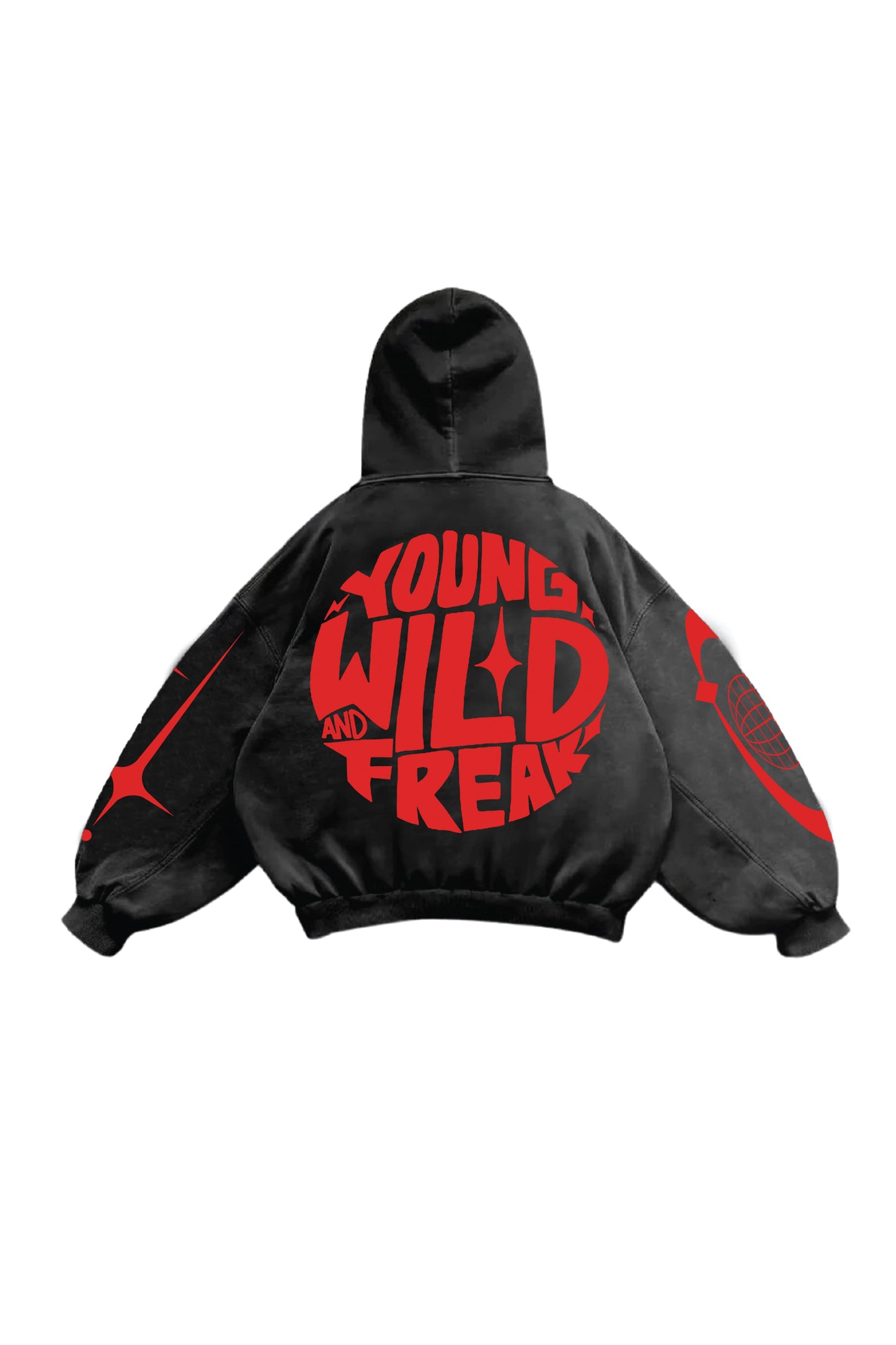 Young Wild And Freak Designed Oversized Hoodie - The Khuffia Store