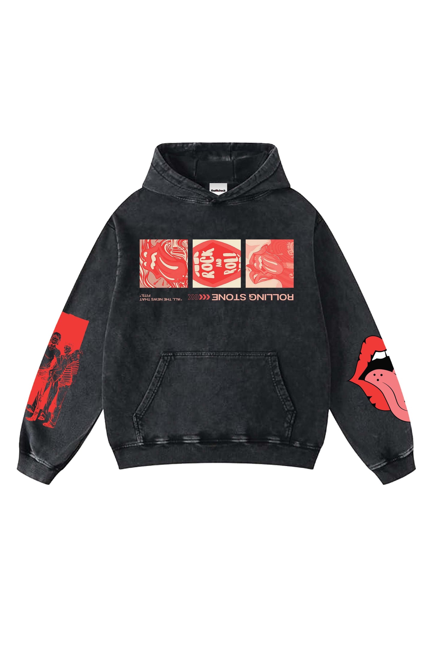 Rolling Stones Designed Oversized Hoodie