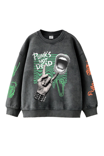 Punks Designed Oversized Sweatshirt