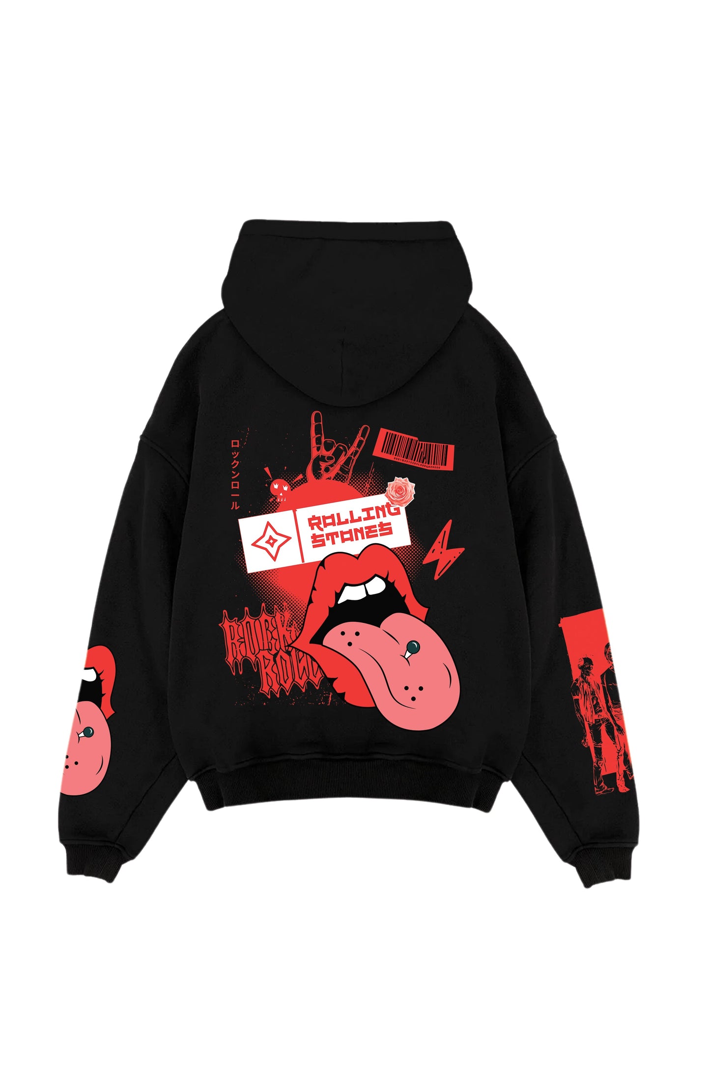 Rolling Stones Designed Oversized Hoodie