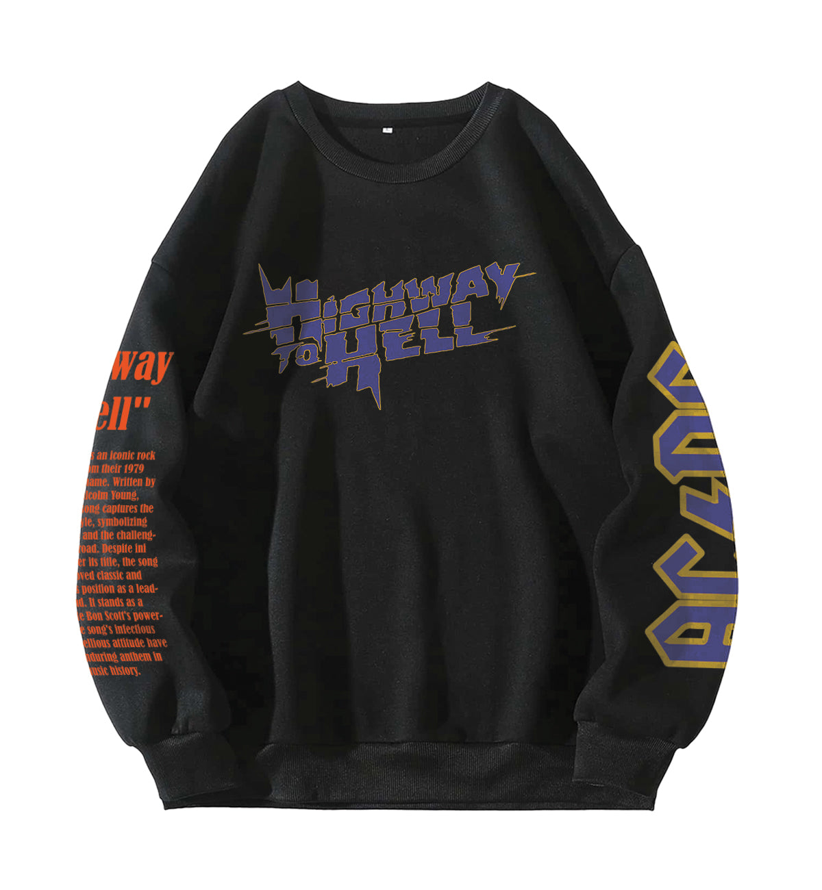 Highway To Hell Designed Oversized Sweatshirt