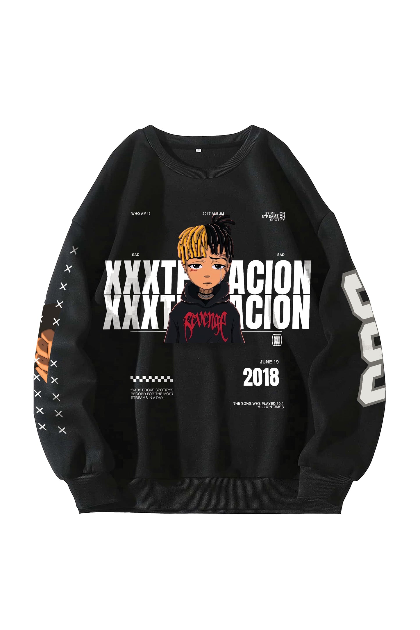 Xxx Tentacion Designed Oversized Sweatshirt