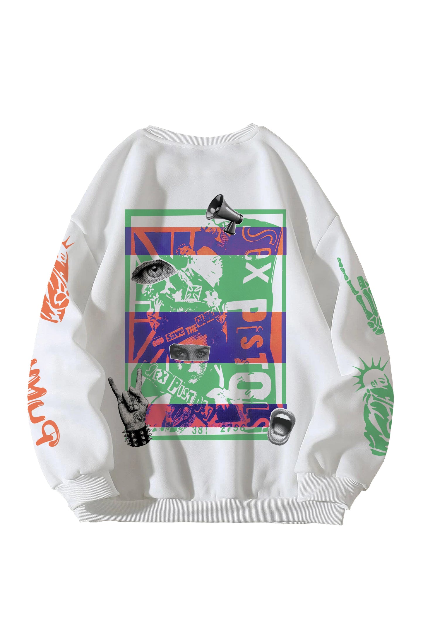 Punks Designed Oversized Sweatshirt