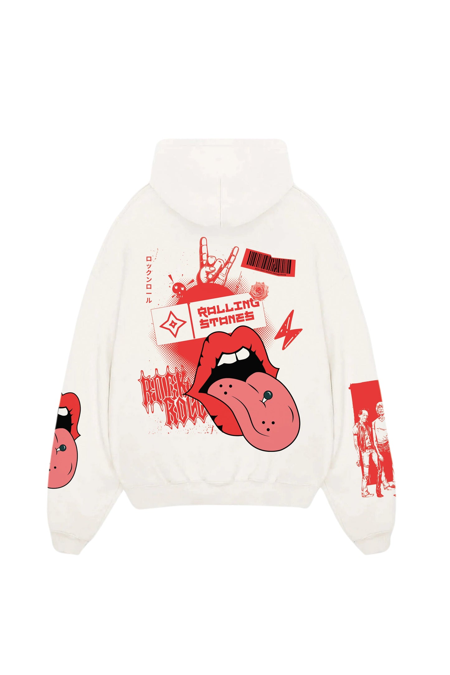 Rolling Stones Designed Oversized Hoodie