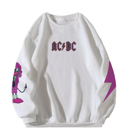 AC DC Designed Oversized Sweatshirt