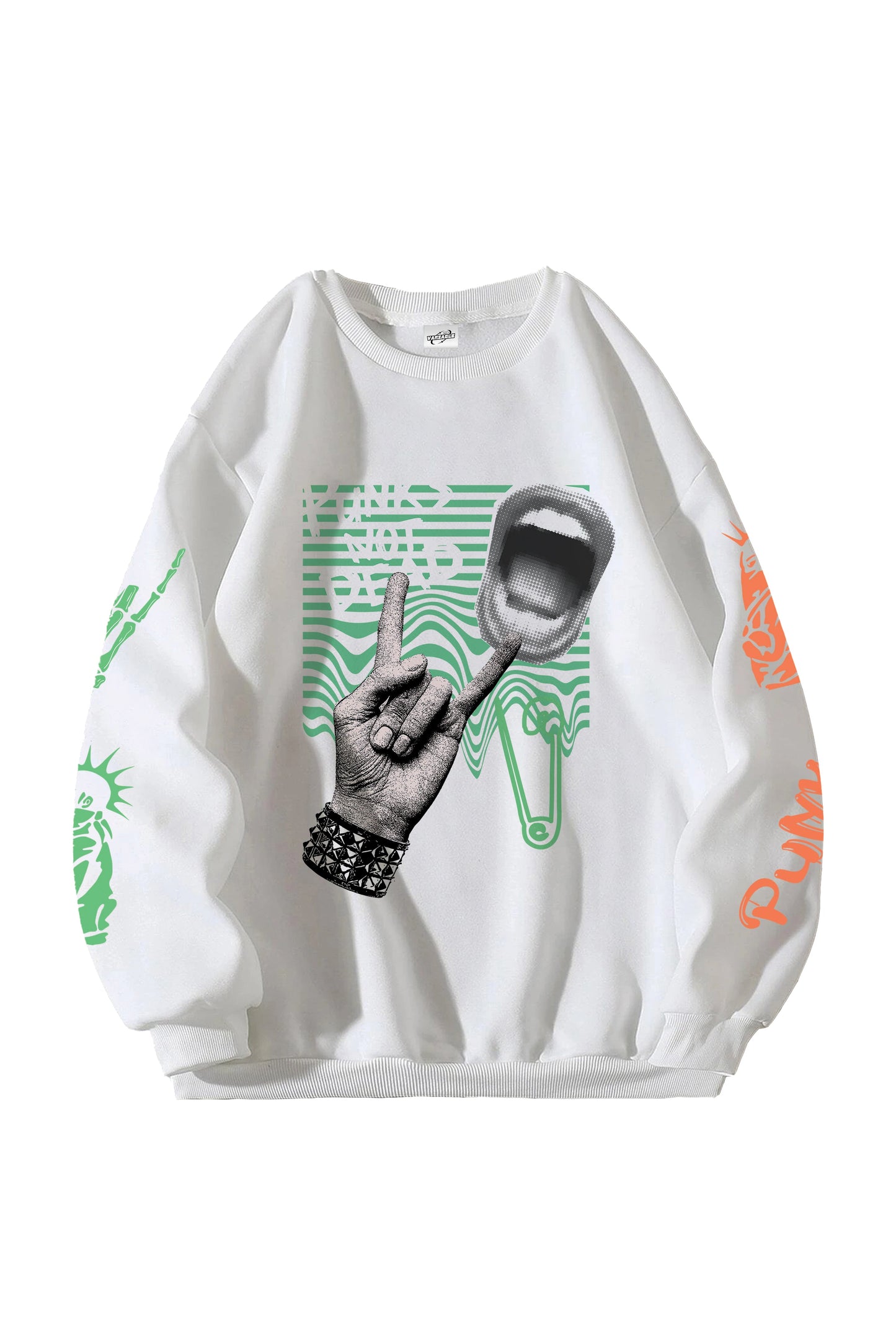 Punks Designed Oversized Sweatshirt